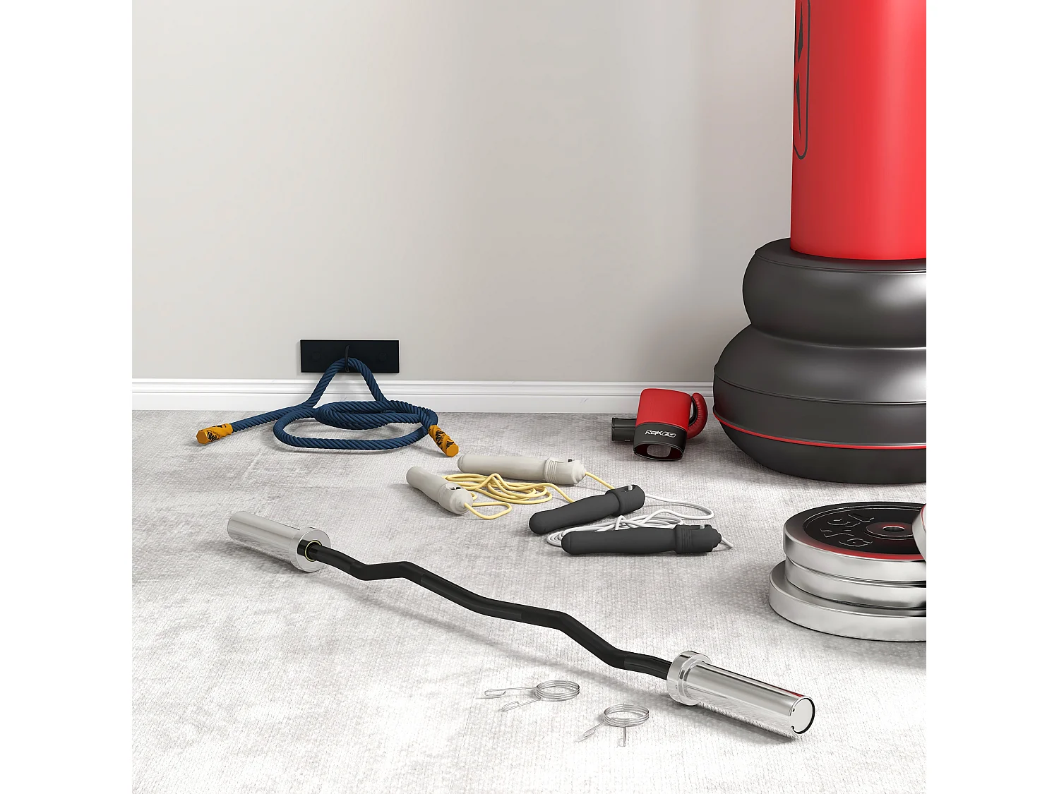 Barra de pesas negro y plata 120x5x5 cm SPORTNOW