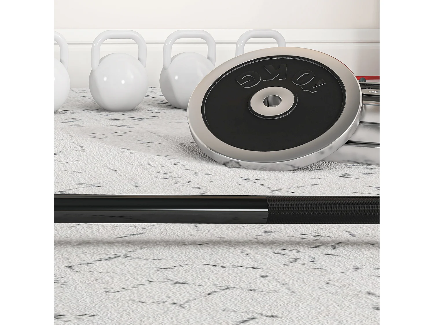 Barra de pesas negro y plata 180x5x5 cm SPORTNOW