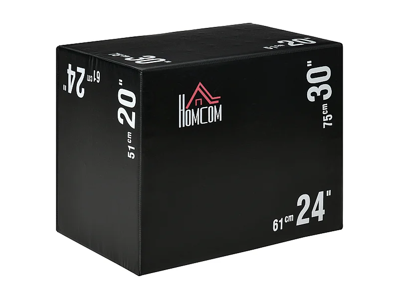 Caja pliométrica negro 75x51x61 cm HOMCOM