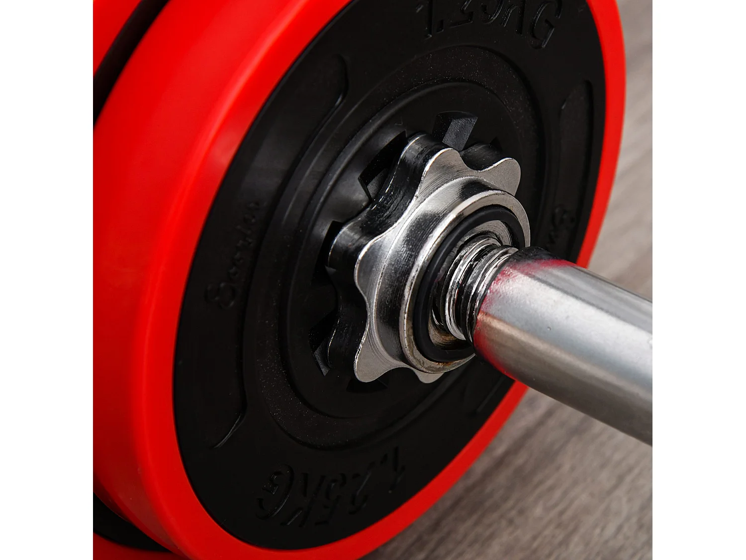 Juego de mancuernas negro y rojo ø21.5x3.8 cm HOMCOM