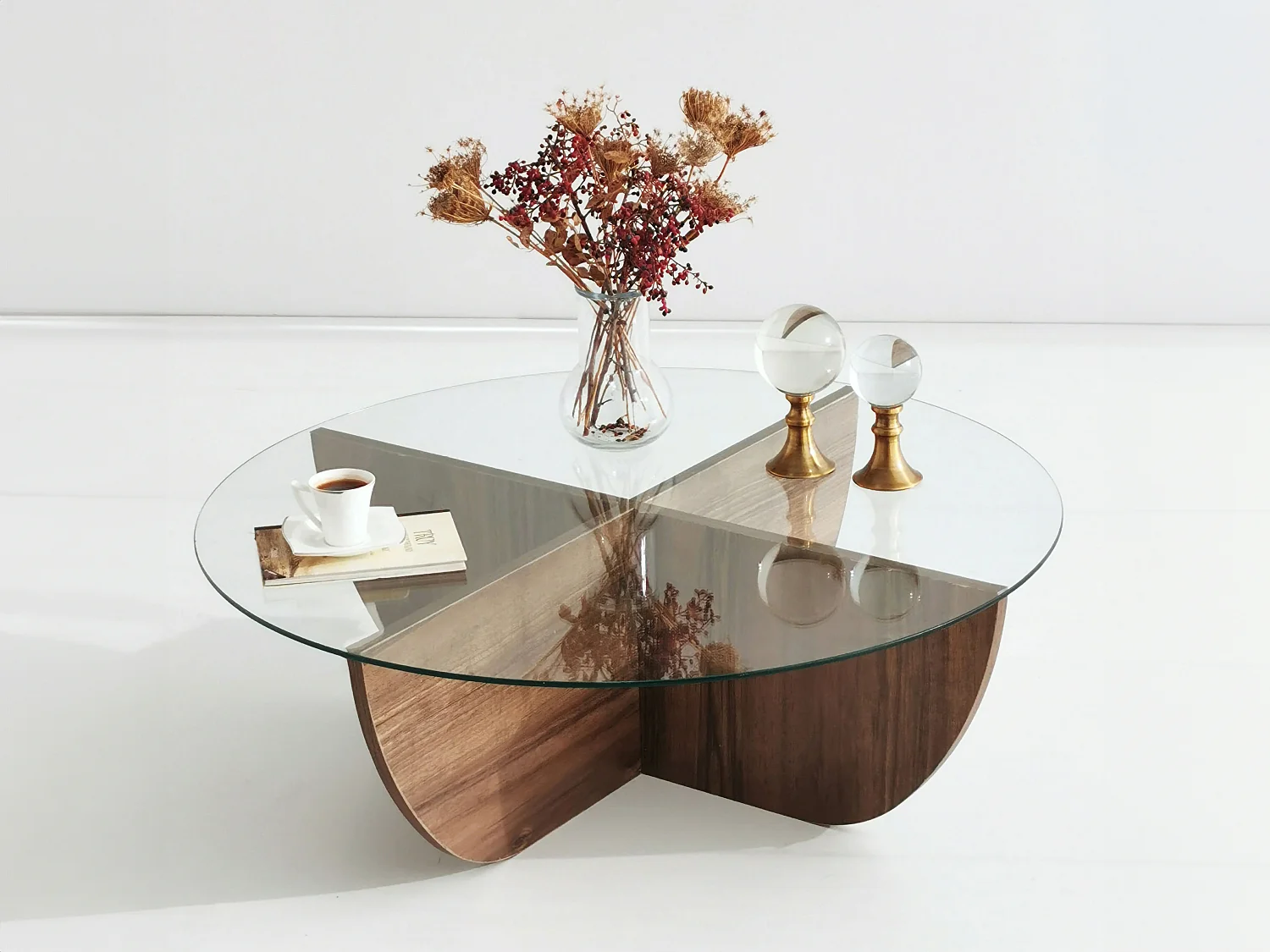 Salontafel van gehard glas - Naturel en transparant - AYSUN