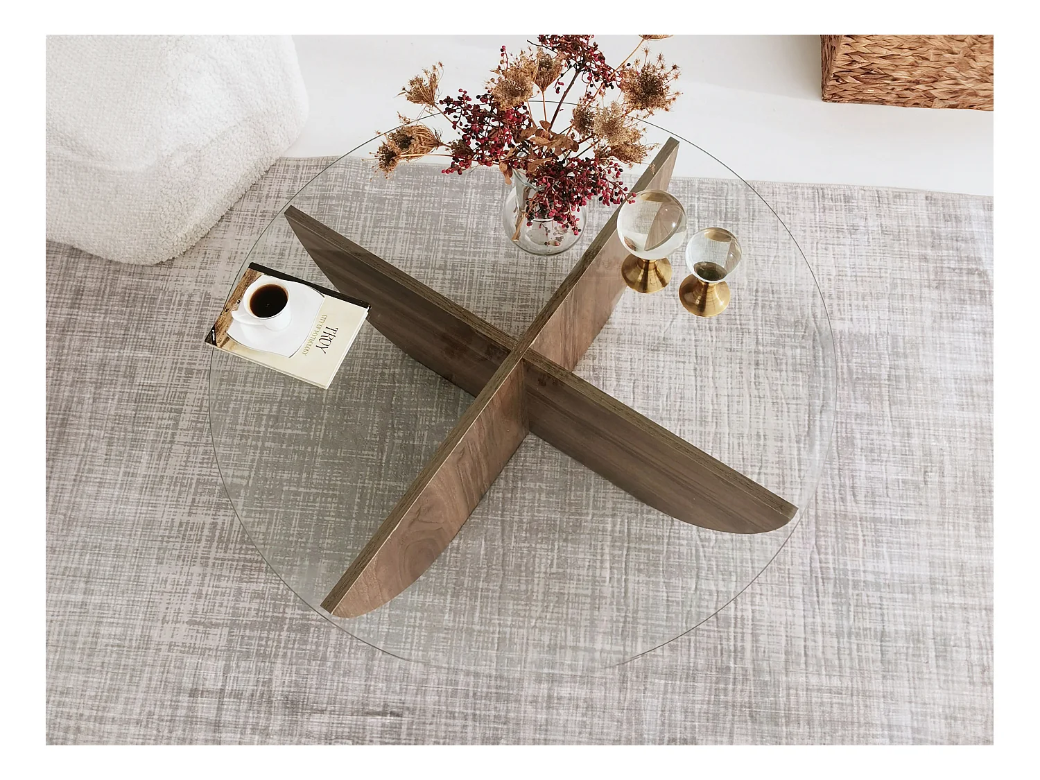 Salontafel van gehard glas - Naturel en transparant - AYSUN