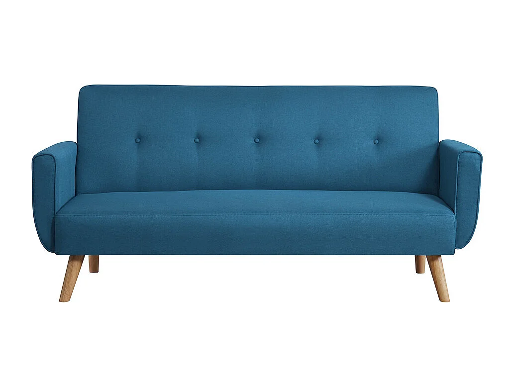 Canapé scandinave convertible 3 places en tissu bleu canard MALMO