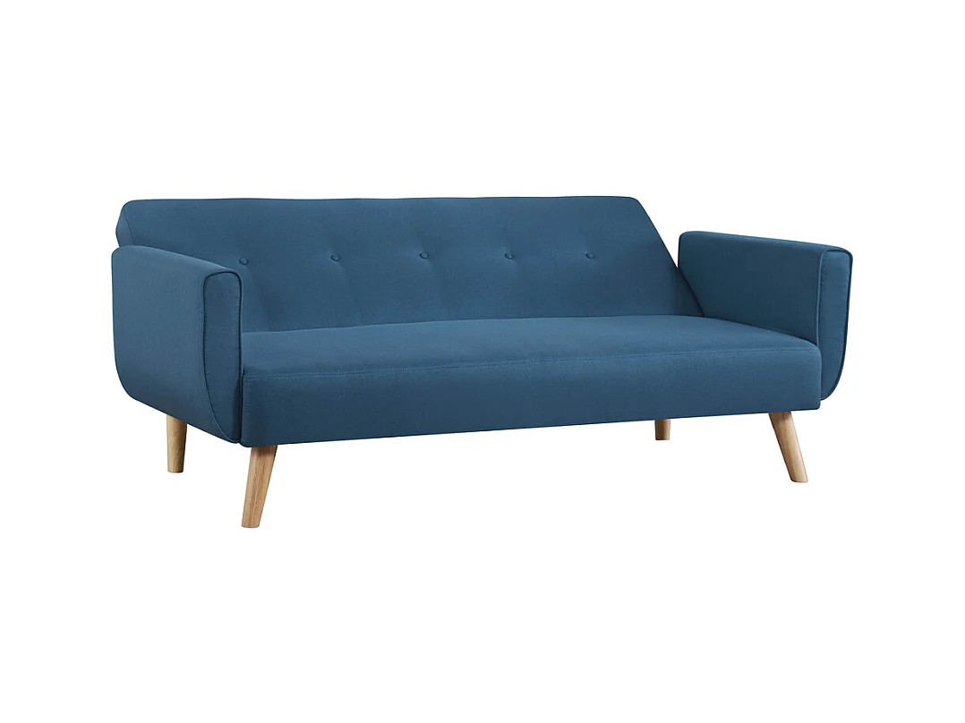 Skandinavisches 3-Sitzer-Umwandelsofa in Entenblau MALMO