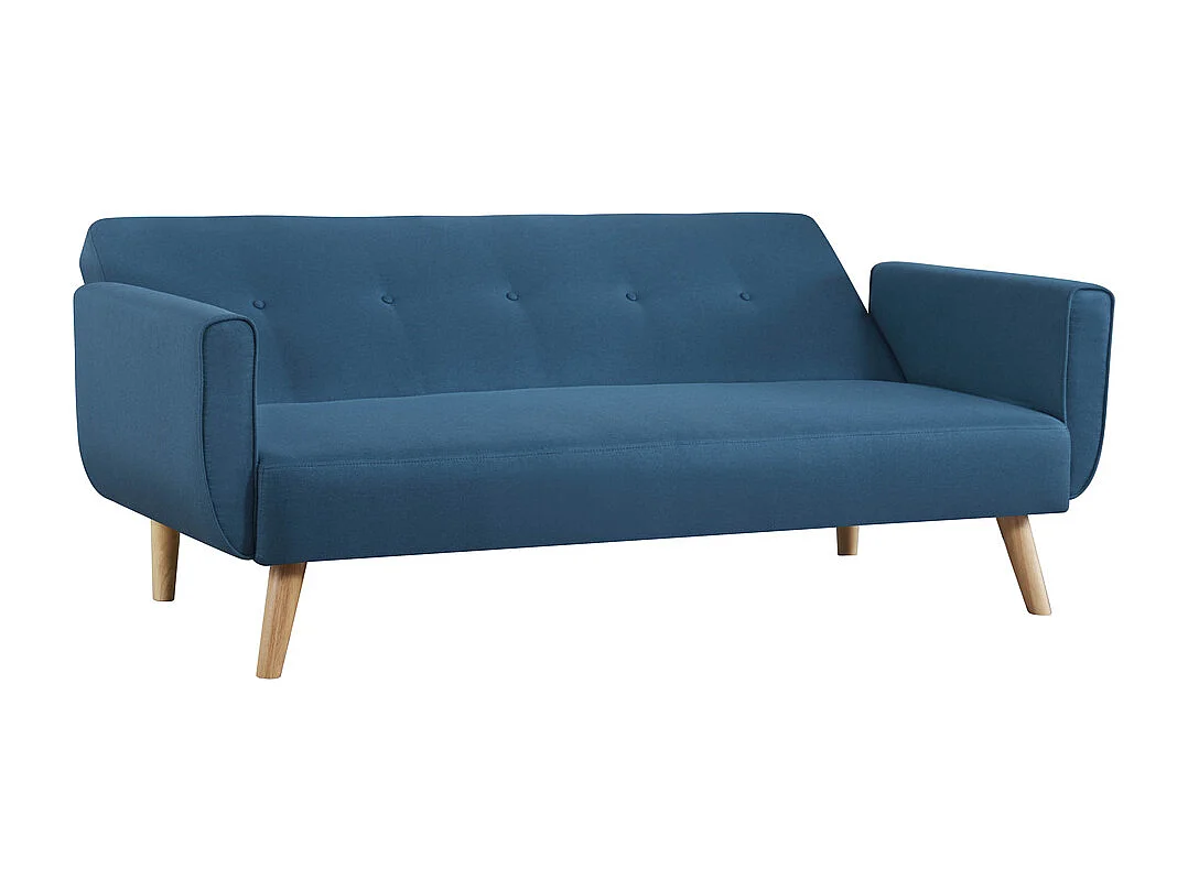Scandinavische Slaapbank Omvormbaar 3-Zits Eend Blauw MALMO in Fluweel - Comfortabel en Modern