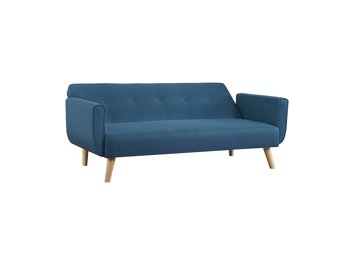 Canapé scandinave convertible 3 places en tissu bleu canard MALMO