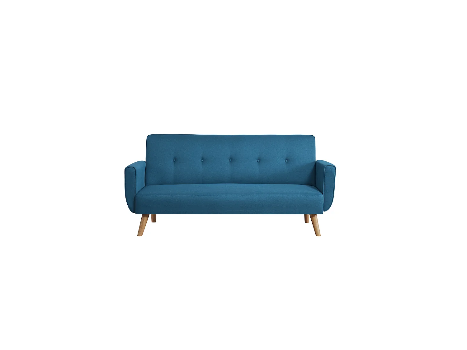 Canapé scandinave convertible 3 places en tissu bleu canard MALMO