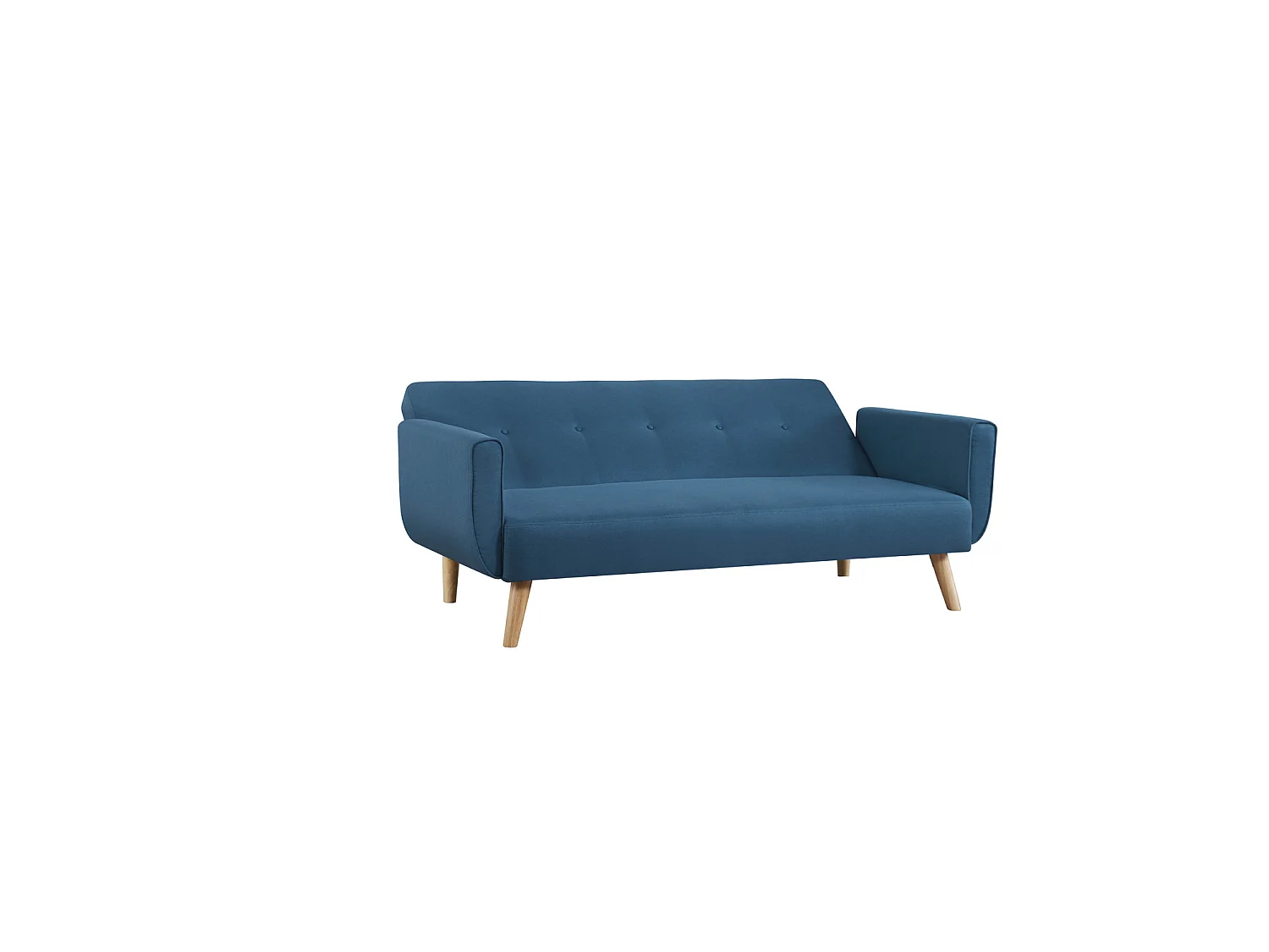 Canapé scandinave convertible 3 places en tissu bleu canard MALMO