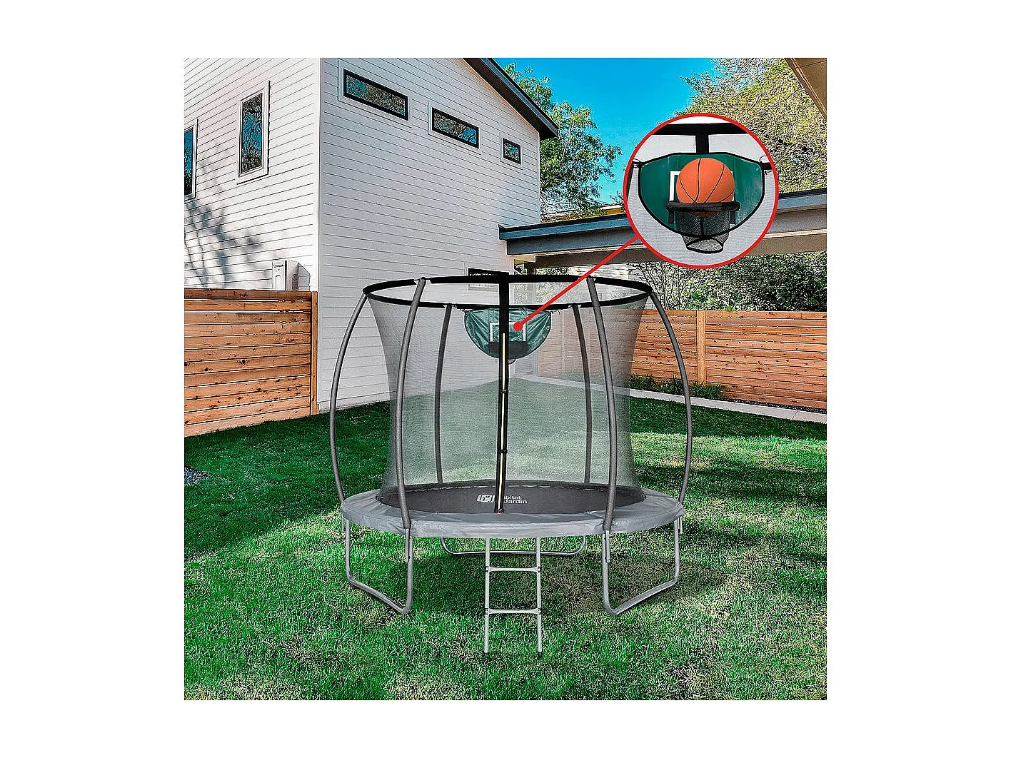 Trampolin Prestige "Jumper" 2,44 m mit Basketballkorb