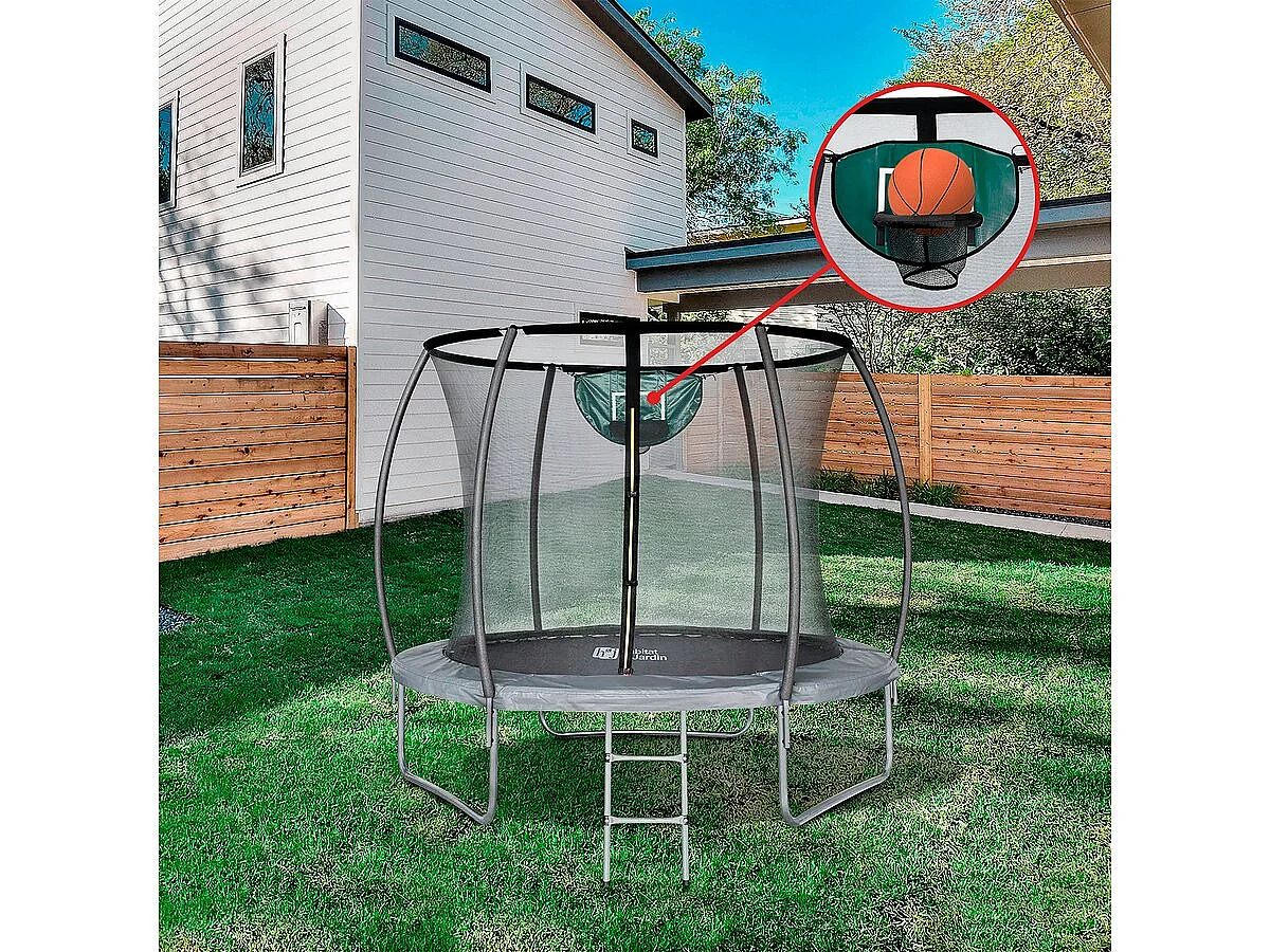 Trampoline prestige "jumper" 2,44 m et panier basket