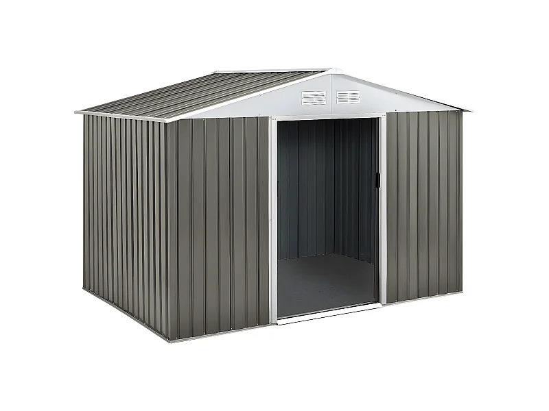 Metalen Tuinhuis "Dallas" - 2,71 m², Structuur van Verzinkt Staal, Dubbele Schuifdeur en 4 Ventilatieroosters, Perfect voor het Opslaan van Uw Buitenuitrusting