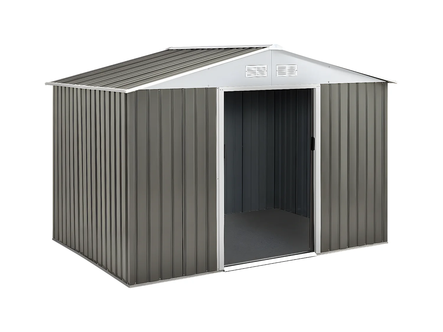 Metalen Tuinhuis "Dallas" - 2,71 m², Structuur van Verzinkt Staal, Dubbele Schuifdeur en 4 Ventilatieroosters, Perfect voor het Opslaan van Uw Buitenuitrusting