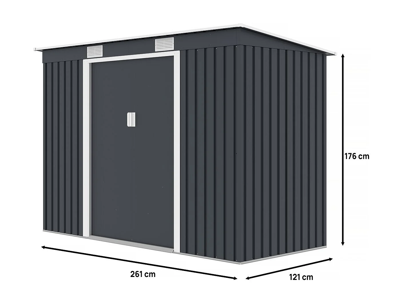Abri de jardin métal monopente "Austin" - 3,14 m2 - Gris