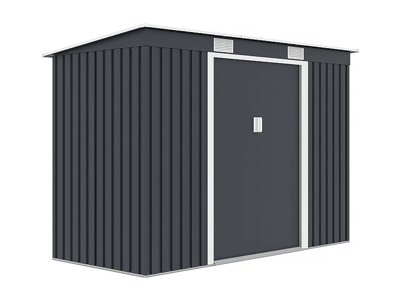Caseta de jardín metálica de una vertiente "Austin" - 3,14 m2 - Gris