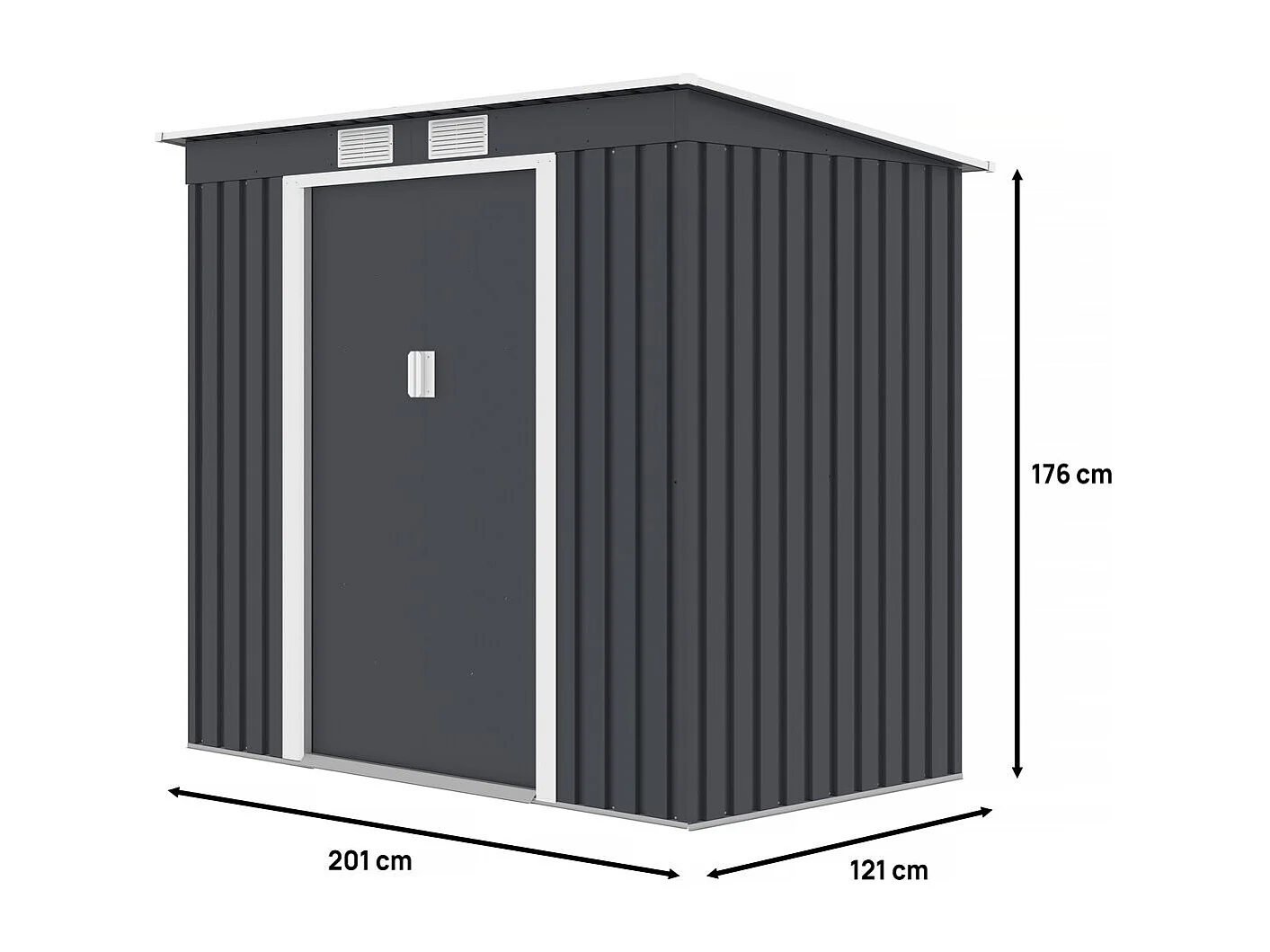 Metalen tuinhuis met enkel dak "Austin" 2,43 m² - Grijs