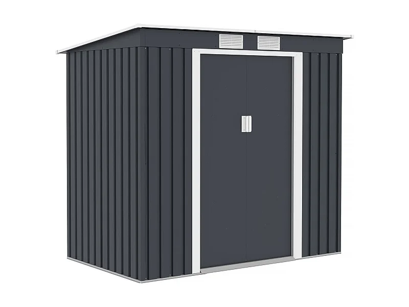 Metalen tuinhuis met enkel dak "Austin" 2,43 m² - Grijs