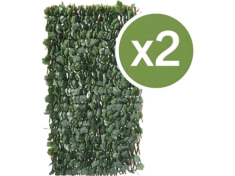 Kunsthaag set 2 stuks bladeren schutting buiten