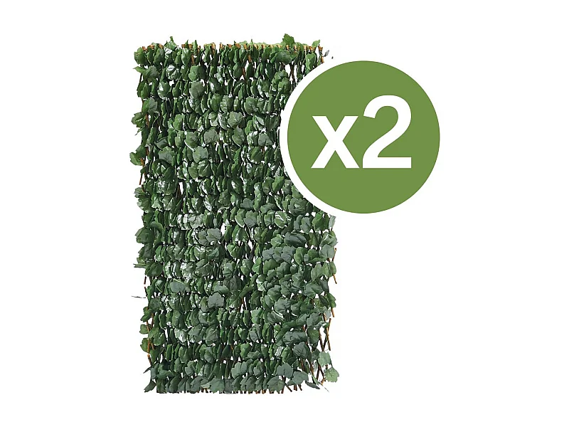 Kunsthaag set 2 stuks bladeren schutting buiten