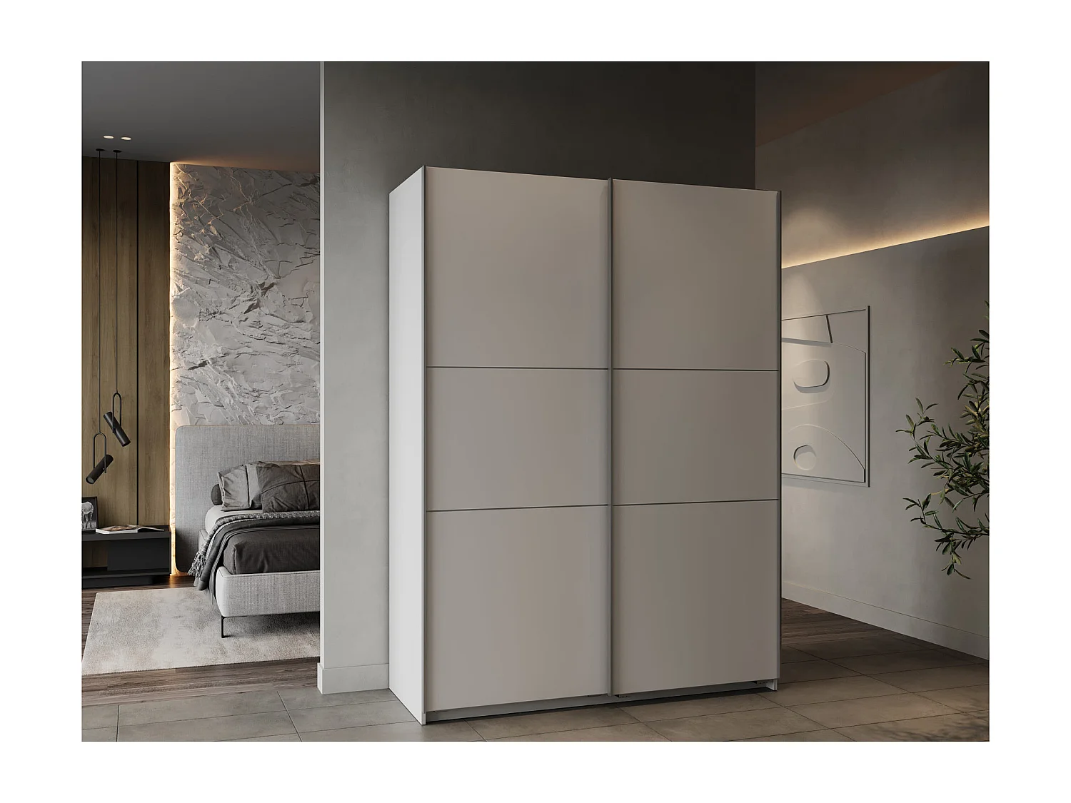 Kast met 2 schuifdeuren Ghost - L148 cm