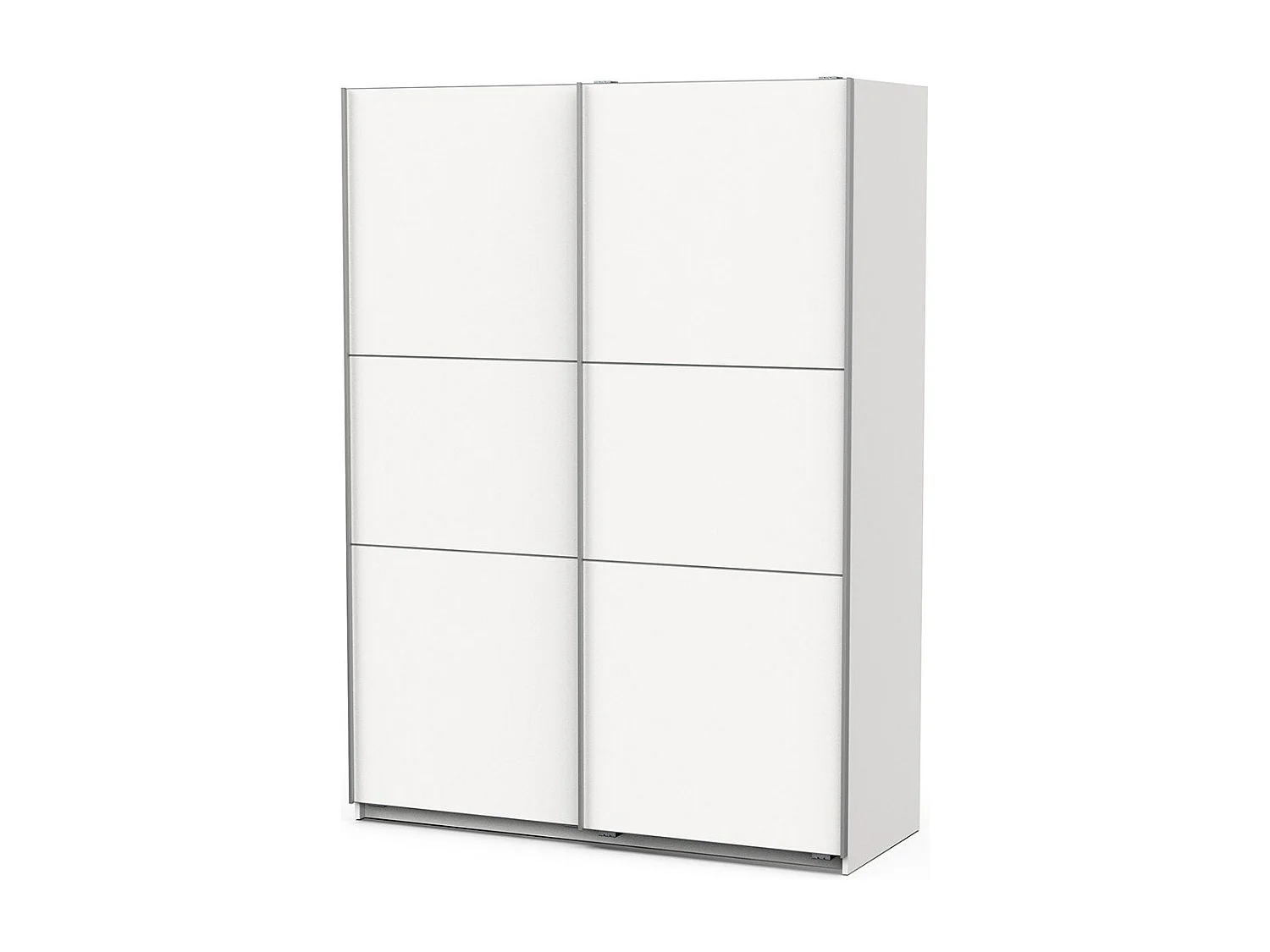 Kleiderschrank - Schiebetür - 2 Schienen – 2 Regale - Weiß - GHOST 150