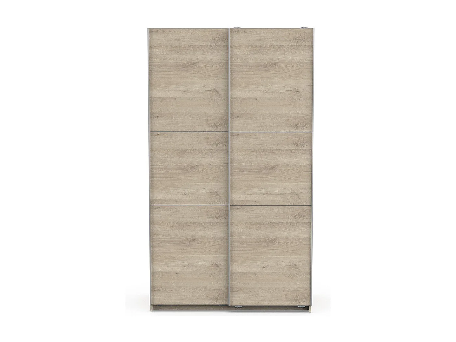 Kleiderschrank - Schiebetür - 2 Schienen – 2 Regale - Sonoma braun - GHOST 120