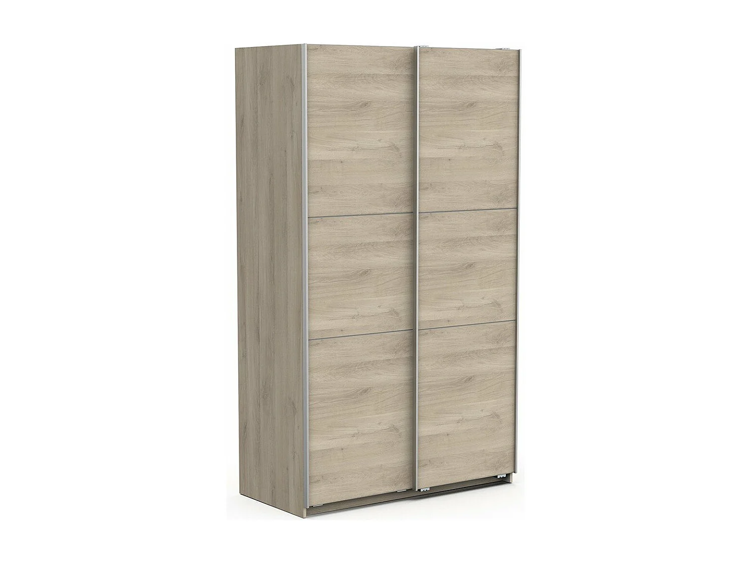 Kleiderschrank - Schiebetür - 2 Schienen – 2 Regale - Sonoma braun - GHOST 120