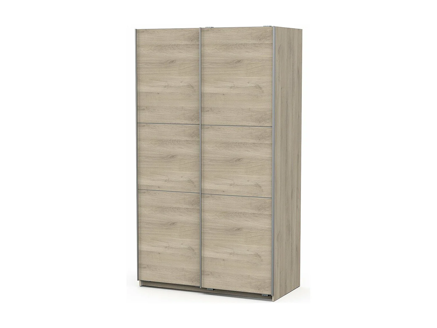 Kleiderschrank - Schiebetür - 2 Schienen – 2 Regale - Sonoma braun - GHOST 120