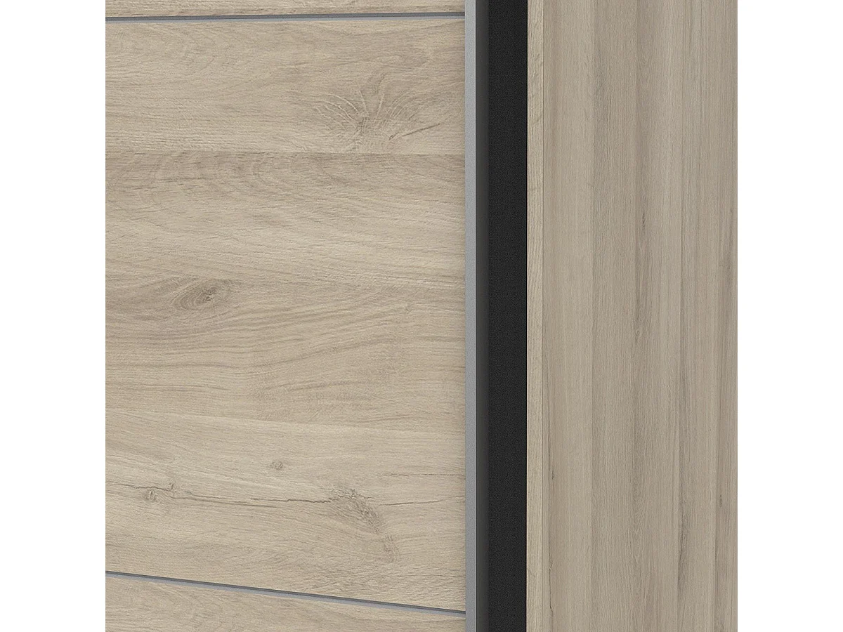 Kleiderschrank - Schiebetür - 2 Schienen – 2 Regale - Sonoma braun - GHOST 120