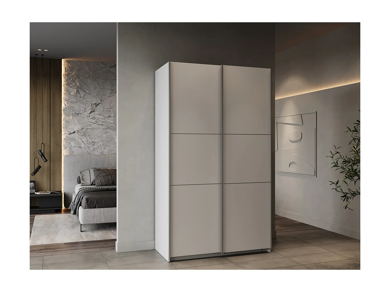 Armoire 2 portes coulissantes Ghost - L116,5 cm