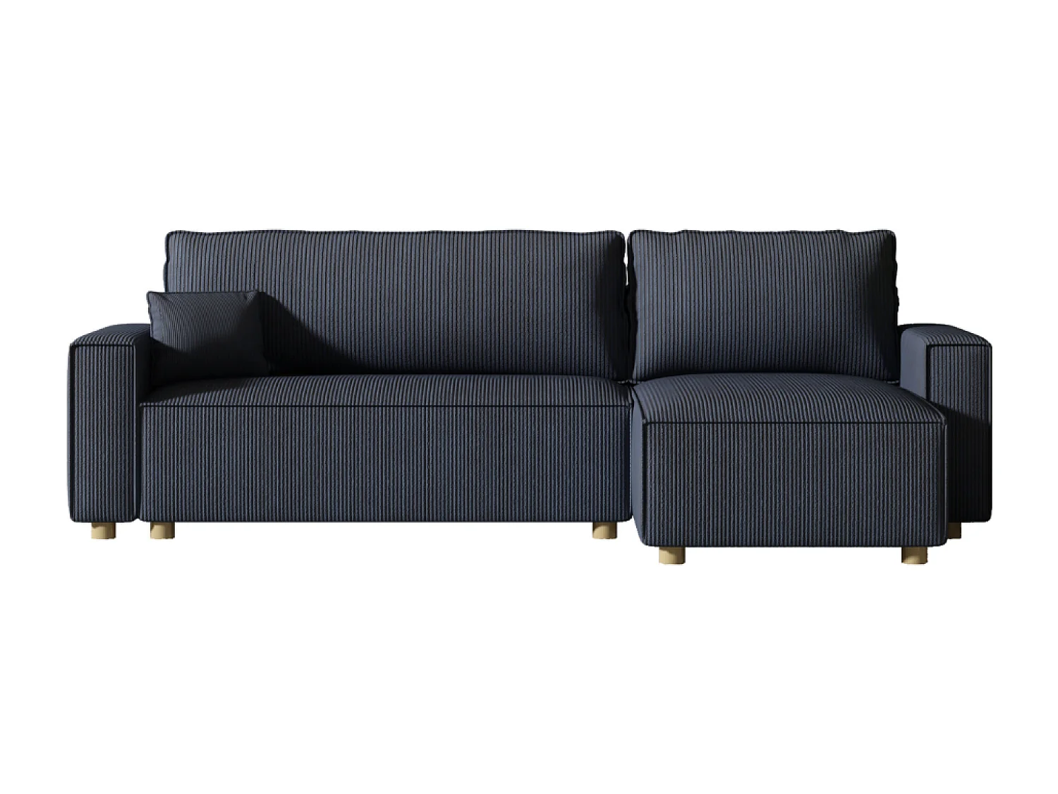 Canapé convertible d'angle en velours côtelé bleu COSY