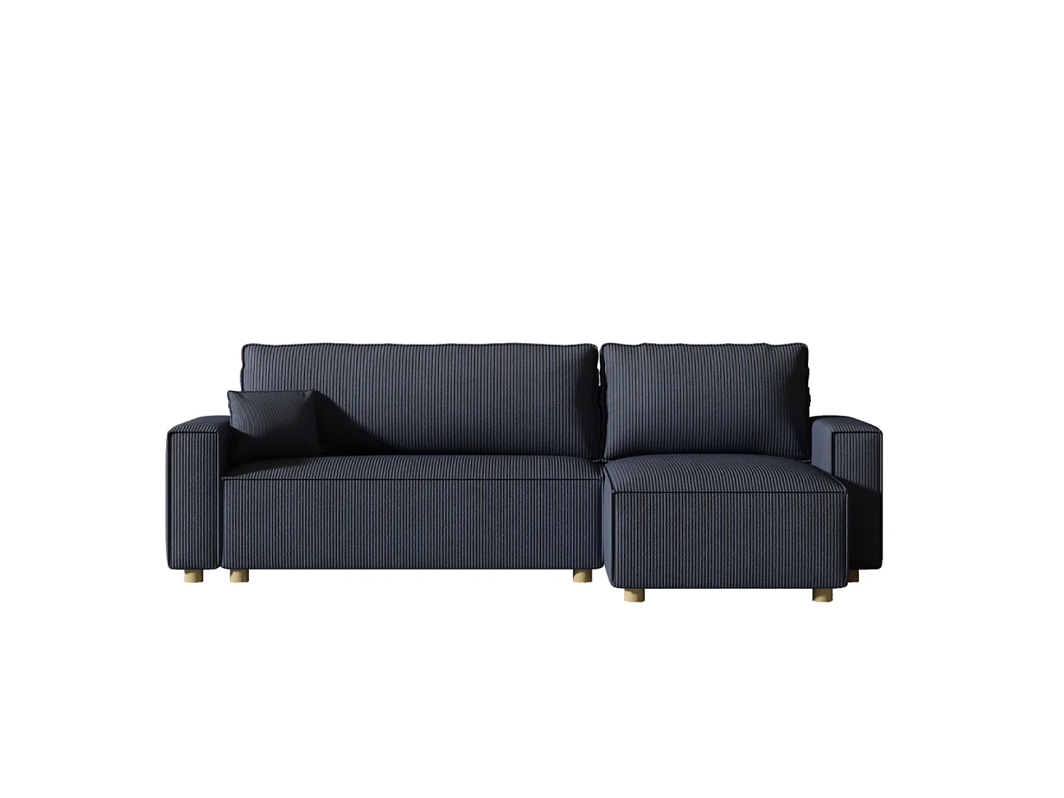 Canapé convertible d'angle en velours côtelé bleu COSY