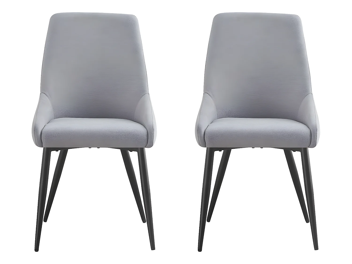 Lot de 2 Chaises en tissu "Lyne" - Gris