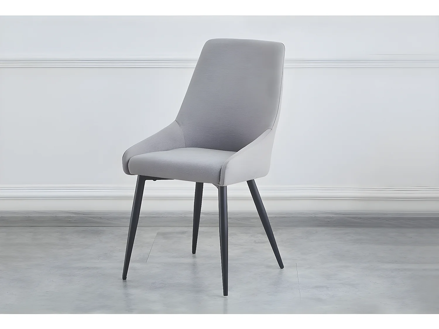 Lot de 2 Chaises en tissu "Lyne" - Gris