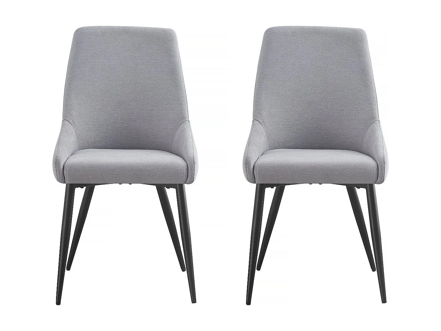 Set van 2 stoelen stof eetkamerstoel bureaustoel "Lyne" - Grijs