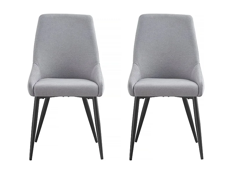 Set van 2 stoelen stof eetkamerstoel bureaustoel "Lyne" - Grijs