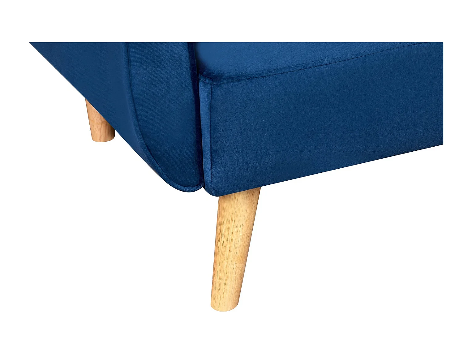 Canapé scandinave convertible 3 places en velours bleu nuit MALMO