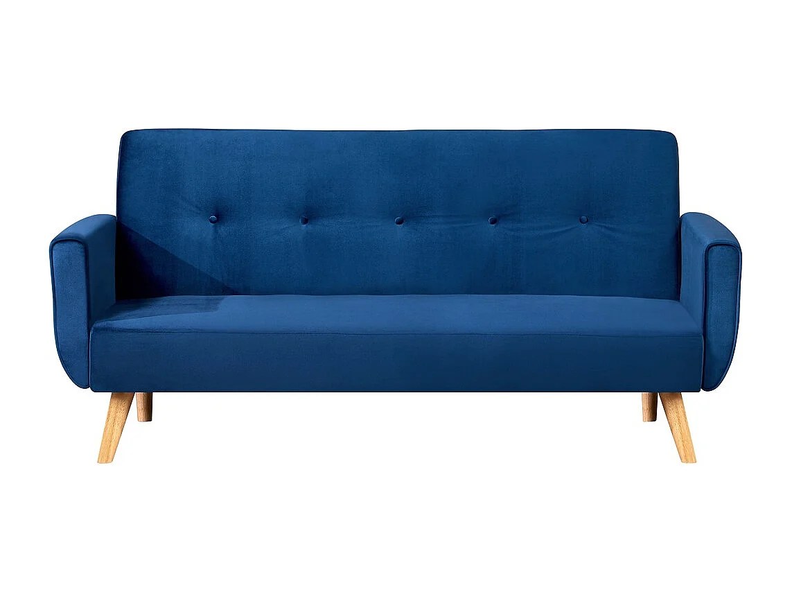 Divano scandinavo convertibile 3 posti tessuto blu MALMO