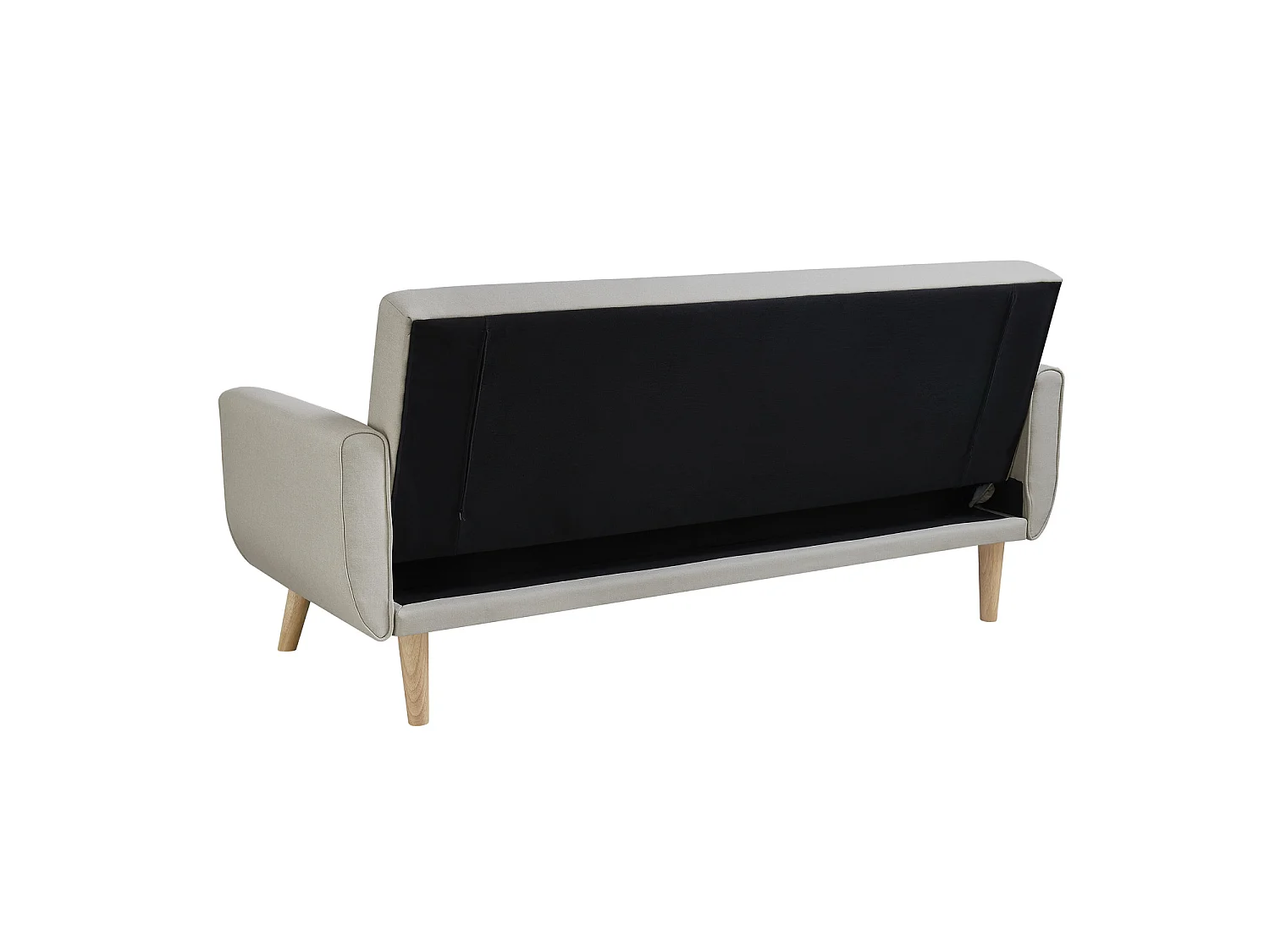 Canapé scandinave convertible 3 places en tissu beige MALMO