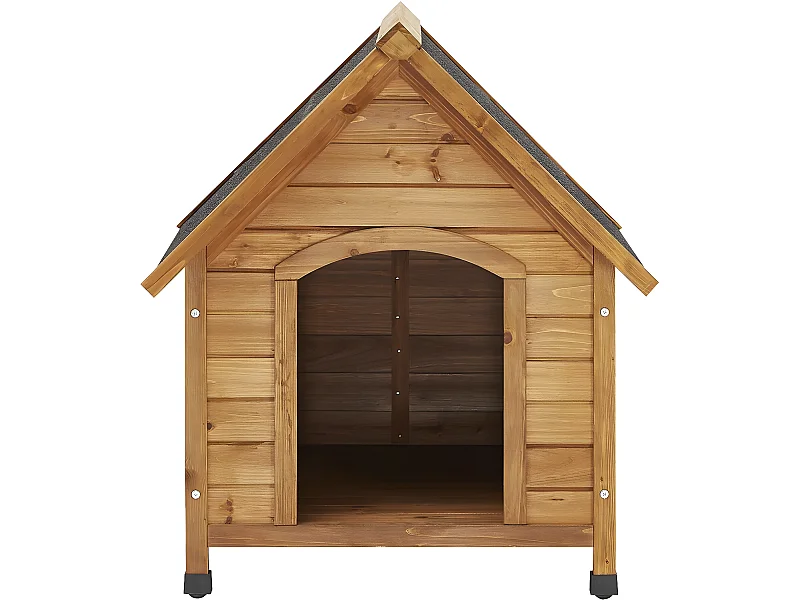 Casota de madeira "Doggy" resistente às intempéries para cães - 77 x 82 x 88 cm - Bege