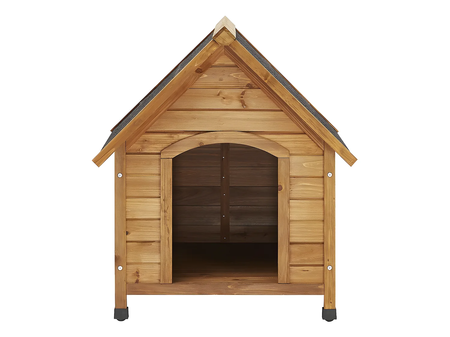 Casota de madeira "Doggy" resistente às intempéries para cães - 77 x 82 x 88 cm - Bege