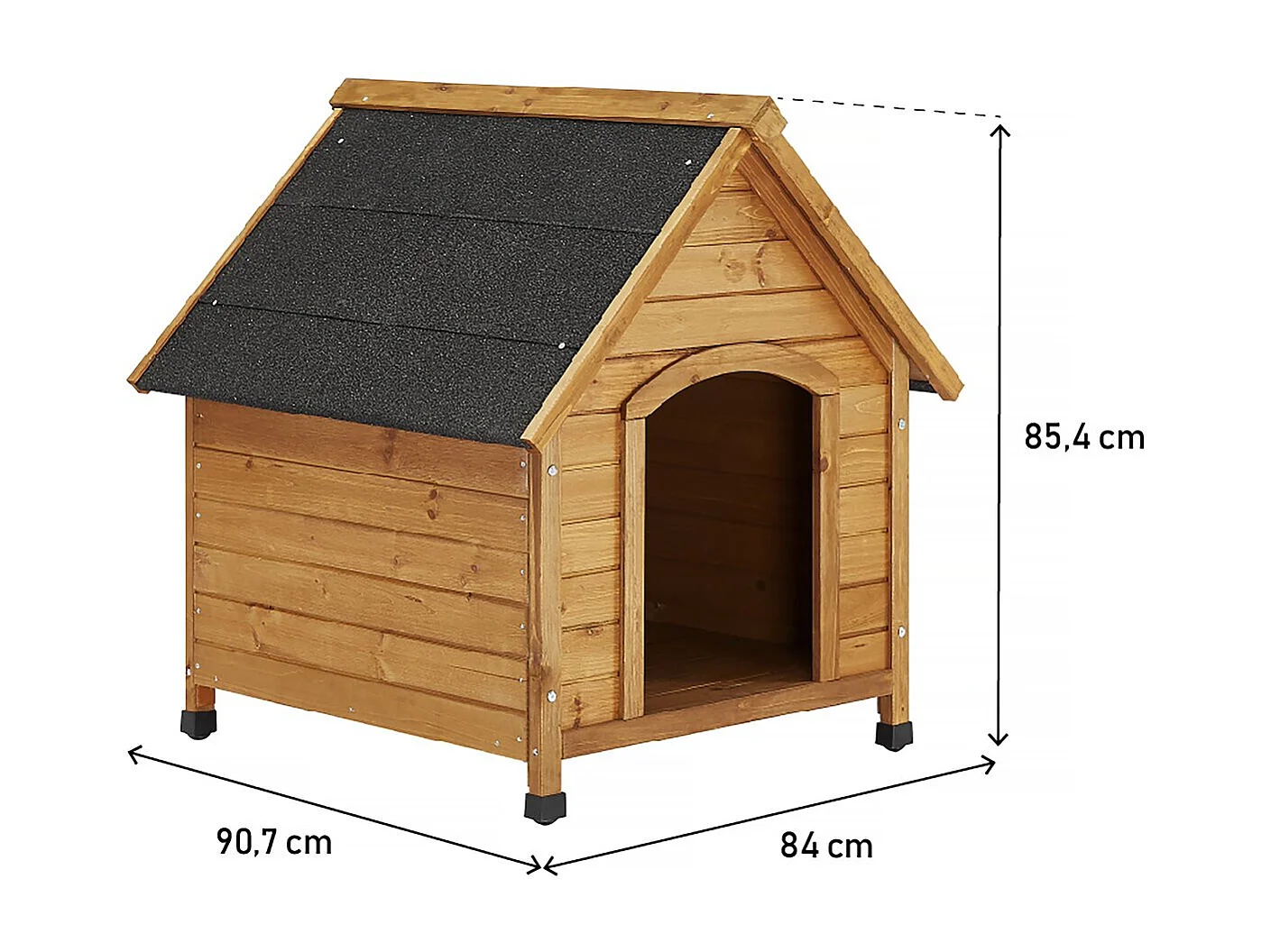 Honden huisje hout "Doggy" - 77 x 82 x 88 cm - Beige - lichtbruin