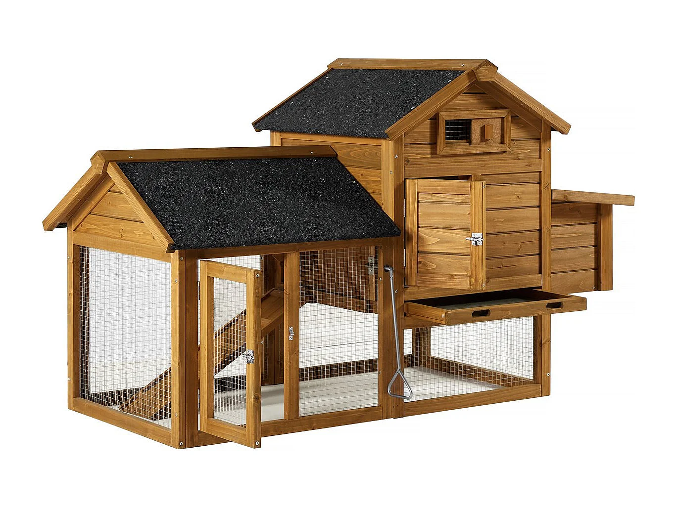 Hühnerstall "Poulette" mit Legenest aus Holz - Braun