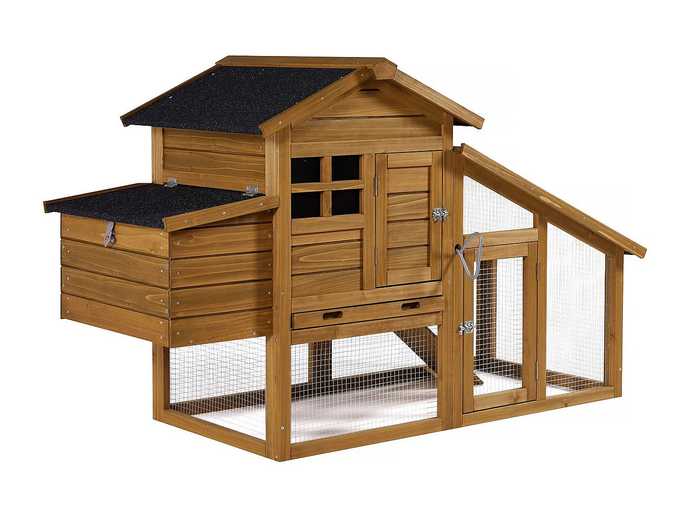 Pollaio "Clochette" con nido in legno - Marrone