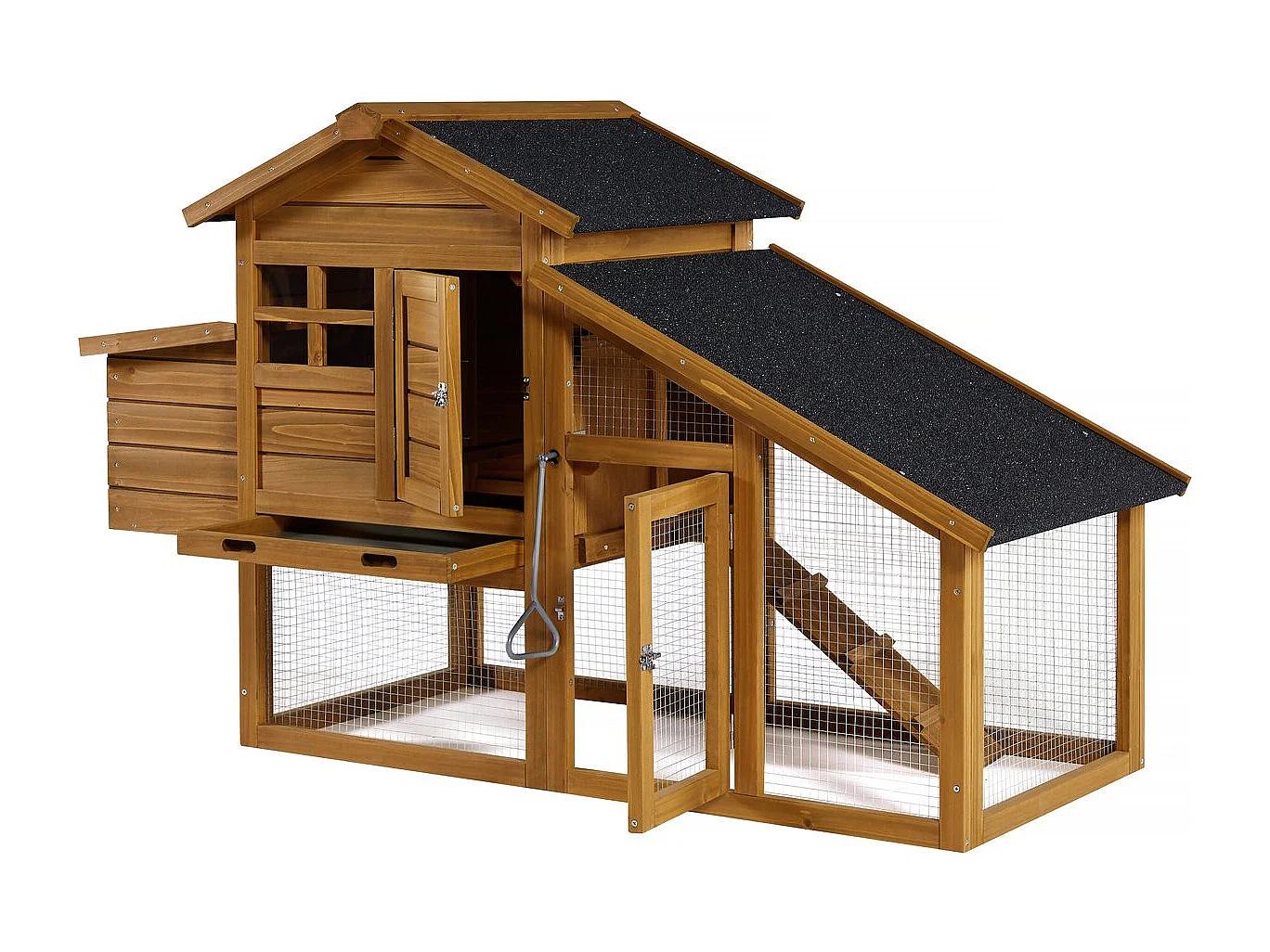 Pollaio "Clochette" con nido in legno - Marrone