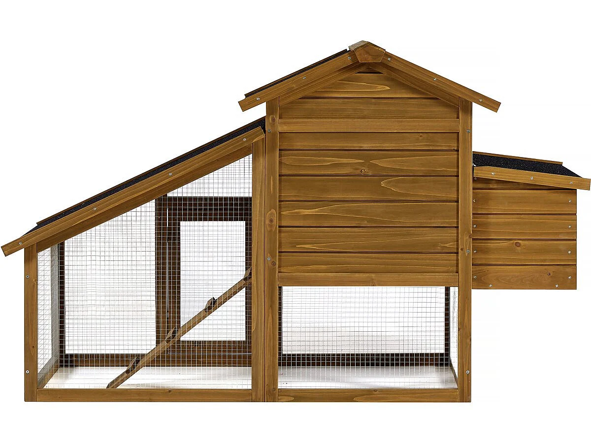 Gallinero "Clochette" con caja nido de madera - Marrón