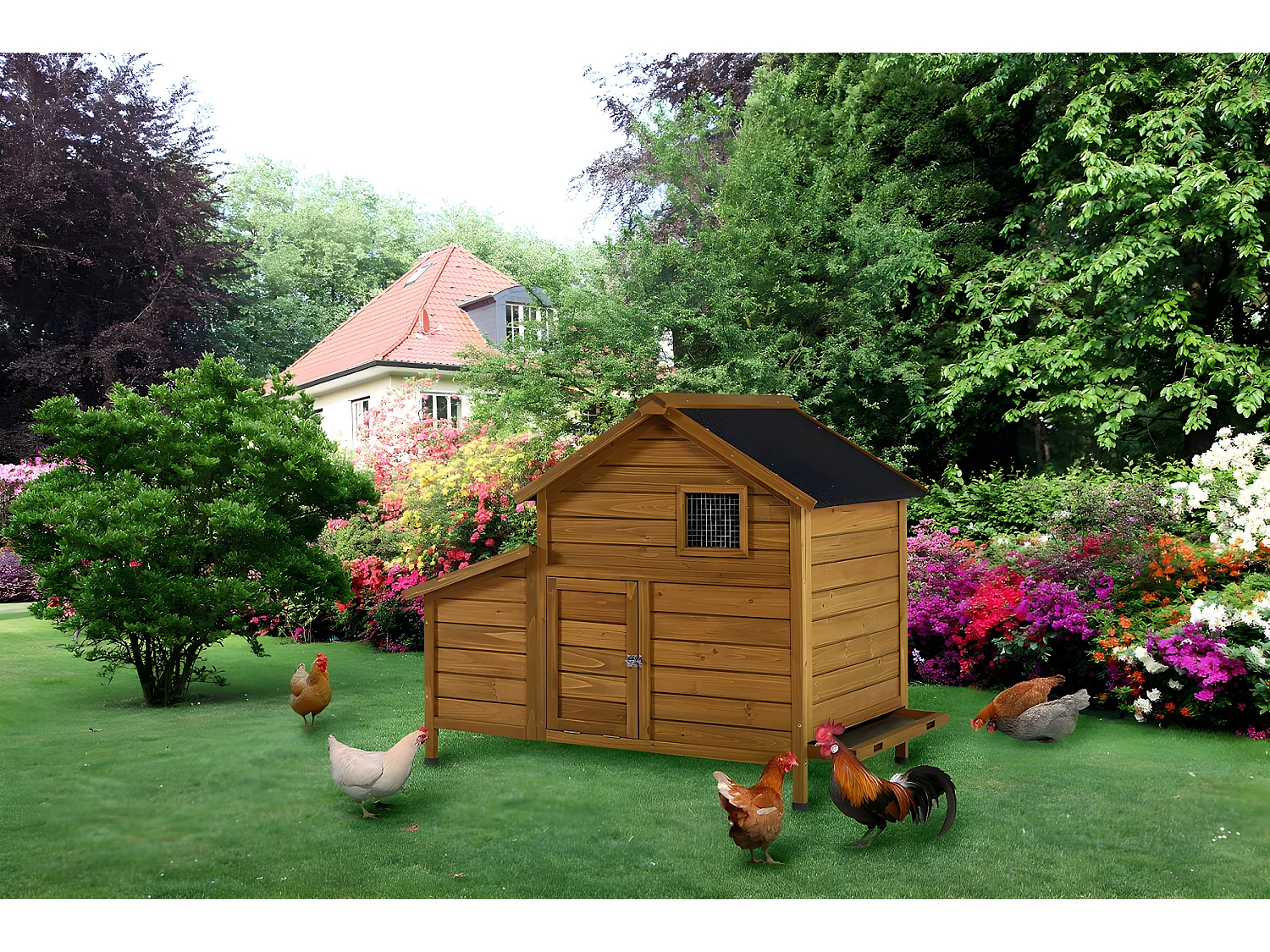 Poulailler en bois "Cocotte" avec pondoir - Marron