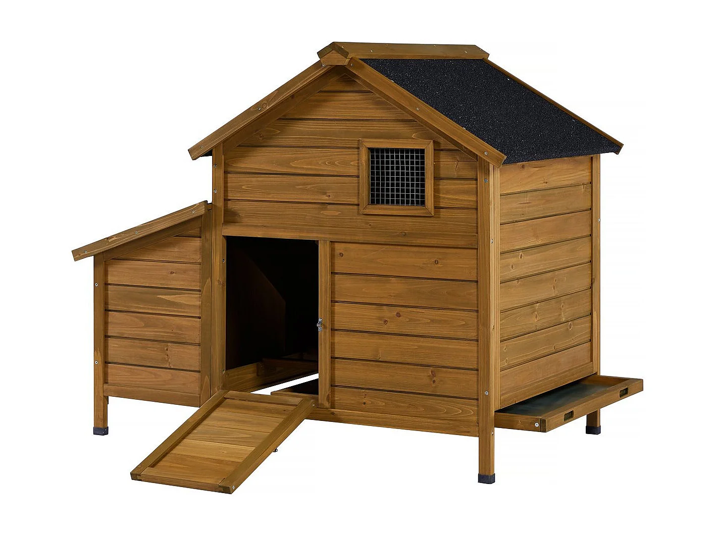 Gallinero de madera "Cocotte" con caja nido - Marrón