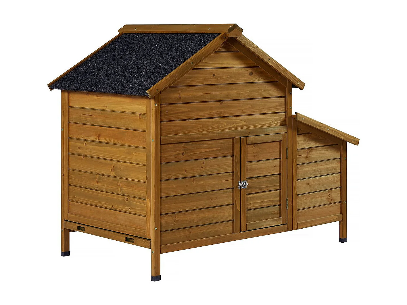 Gallinero de madera "Cocotte" con caja nido - Marrón