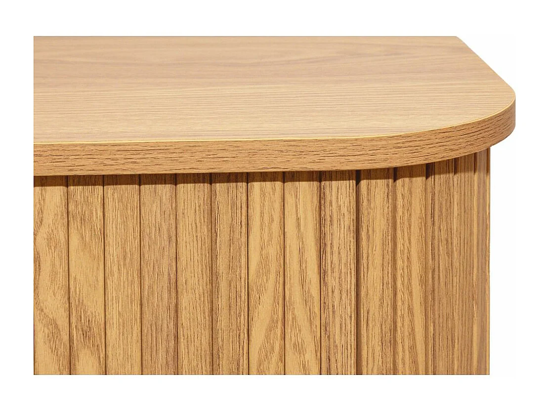 Table de nuit en bois et métal à lamelles KYOTO