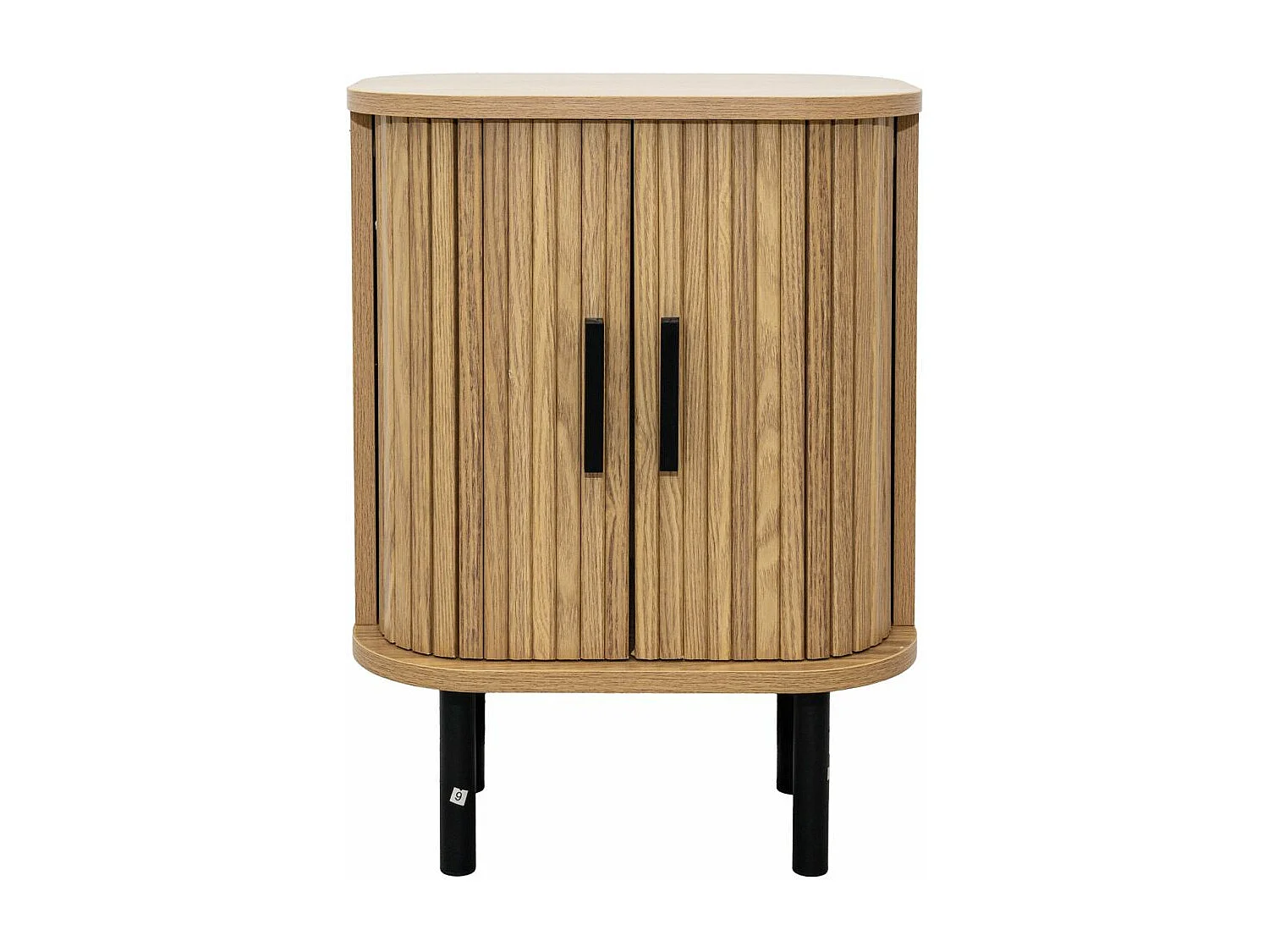 Table de nuit en bois et métal à lamelles KYOTO